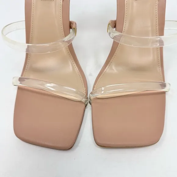 Steve Madden Gracey Clear Vinyl Square ToeDress Sandals