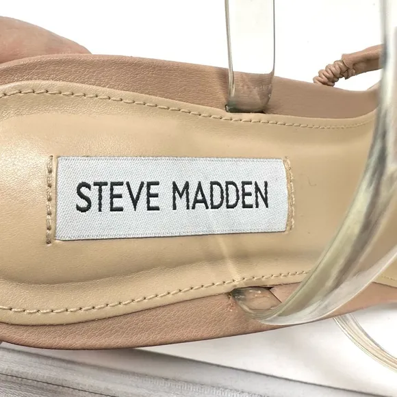 Steve Madden Gracey Clear Vinyl Square ToeDress Sandals