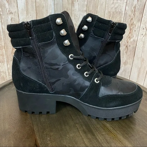 Steve Madden Greater Camo Platform Combat Ankle Boots Size 10 Women