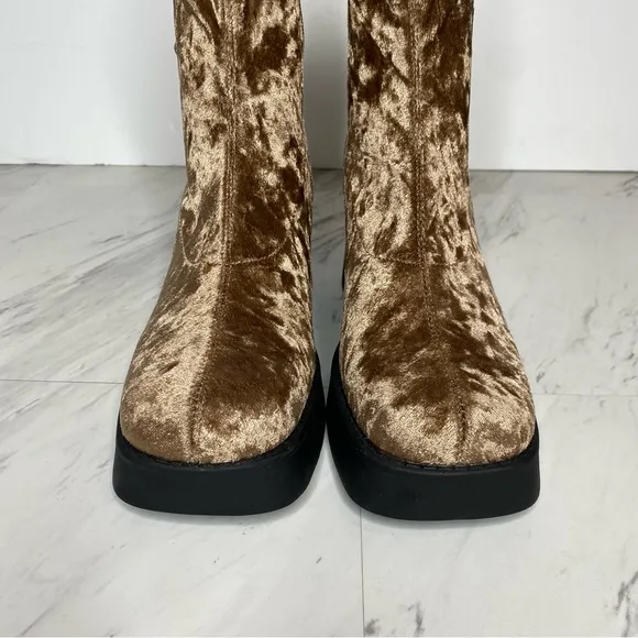 Steve Madden Klayton Velvet Square Toe Heeled Boot 8M