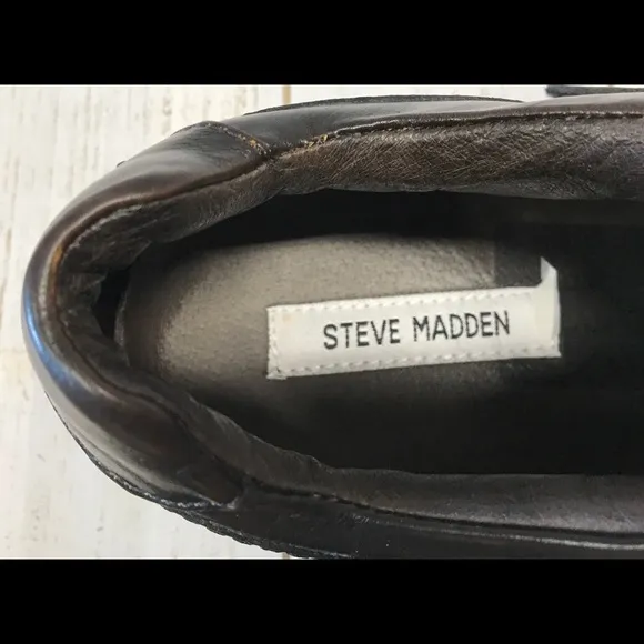 Steve Madden Mens Brown Loafers Hook n Loop 13