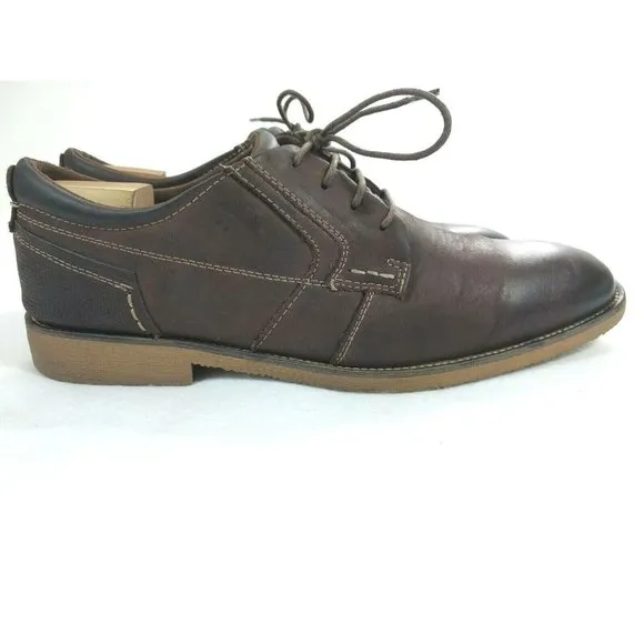 Steve Madden Mens Dress Shoes Sz 10.5 Lanister Oxfords Lace Up Brown Leather EUC