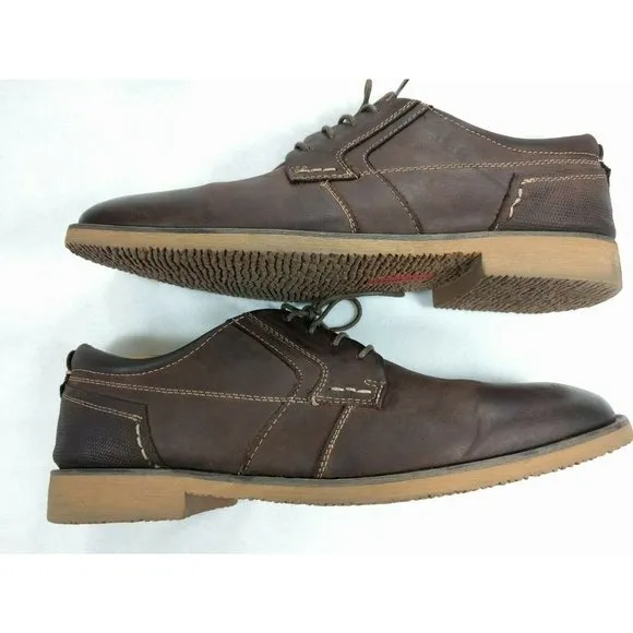 Steve Madden Mens Dress Shoes Sz 10.5 Lanister Oxfords Lace Up Brown Leather EUC