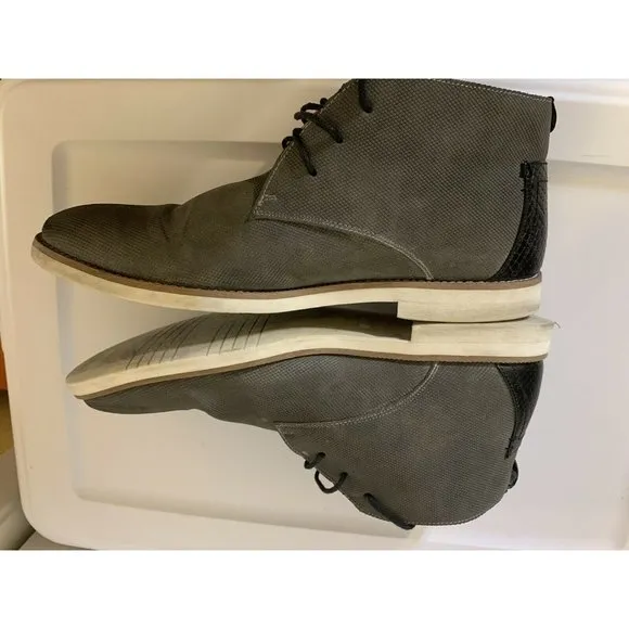 Steve Madden Men’s Sz 10.5 Baskit Leather Dress Shoes Gray‎