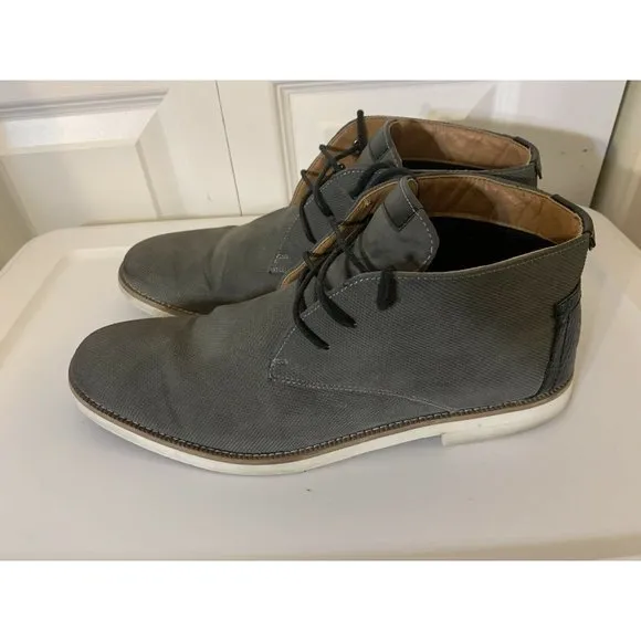 Steve Madden Men’s Sz 10.5 Baskit Leather Dress Shoes Gray‎