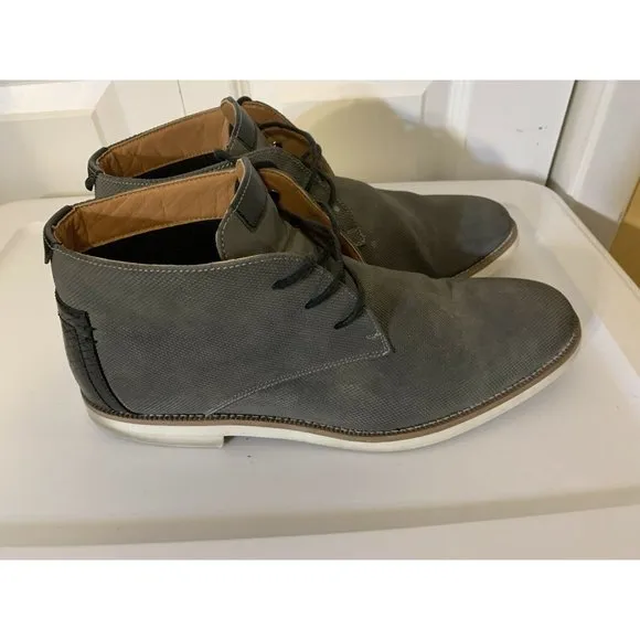 Steve Madden Men’s Sz 10.5 Baskit Leather Dress Shoes Gray‎