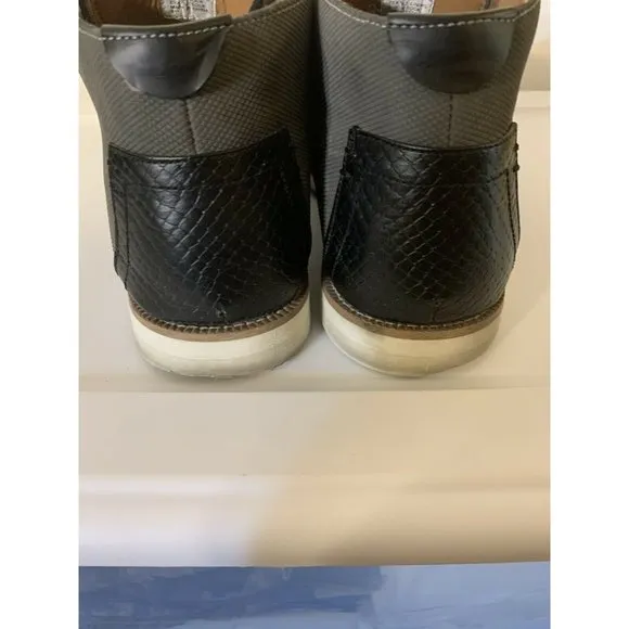 Steve Madden Men’s Sz 10.5 Baskit Leather Dress Shoes Gray‎