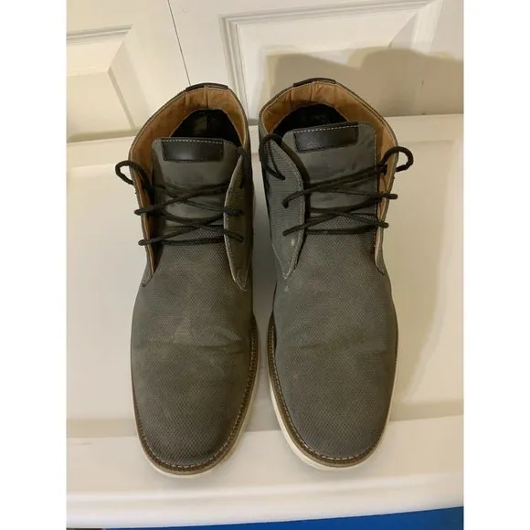 Steve Madden Men’s Sz 10.5 Baskit Leather Dress Shoes Gray‎
