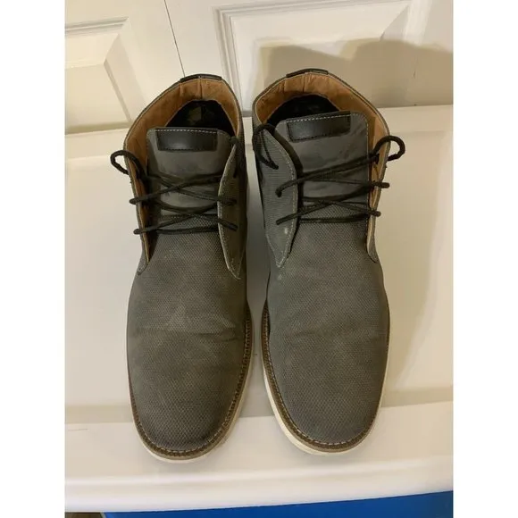 Steve Madden Men’s Sz 10.5 Baskit Leather Dress Shoes Gray‎