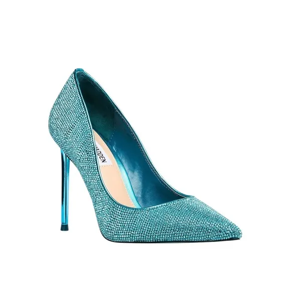 Steve Madden NIB/NWOT GORGEOUS Vivacious Teal Rhinestone Pump Size 5.5