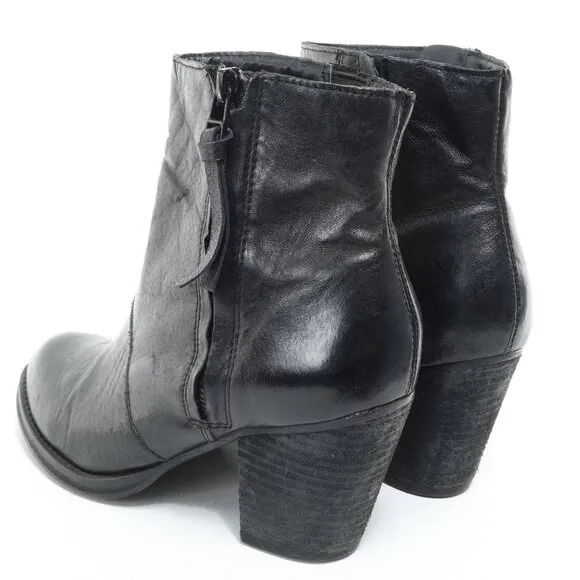 Steve Madden Partenon Block Heel Ankle Boot Bootie Women's 8.5M • Black
