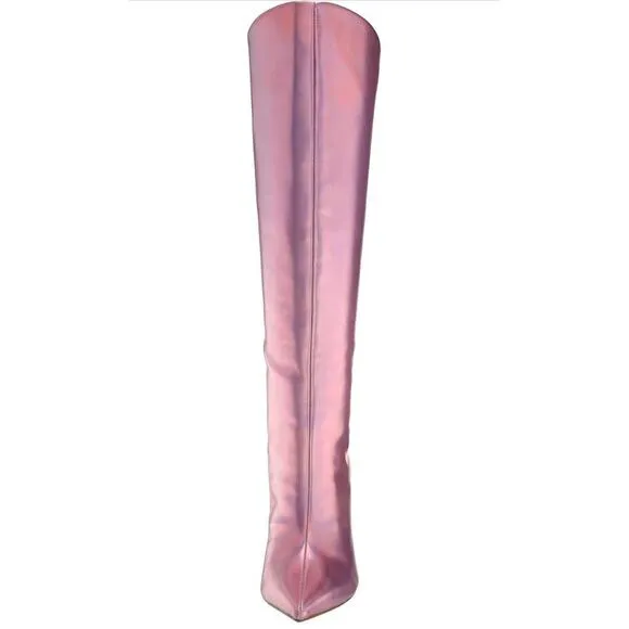 Steve Madden Sarina Boots US 8. Pink Iridescent Pointed-Toe Sabrina carpenter