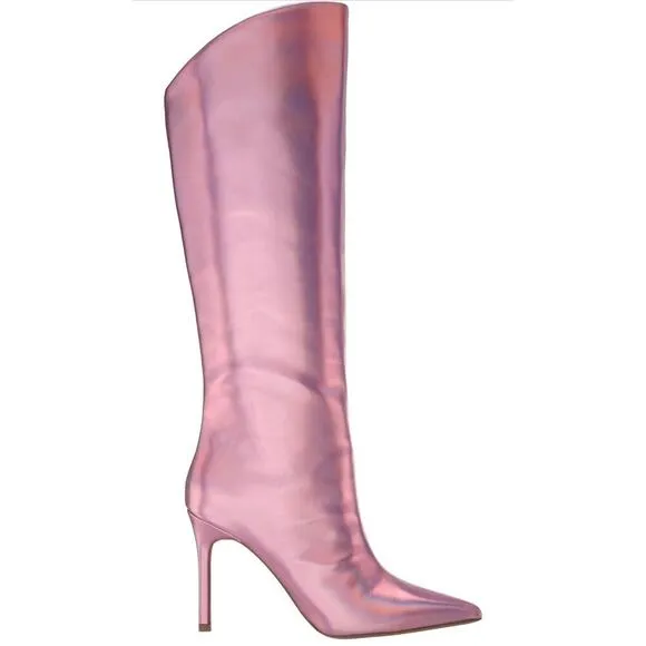 Steve Madden Sarina Boots US 8. Pink Iridescent Pointed-Toe Sabrina carpenter