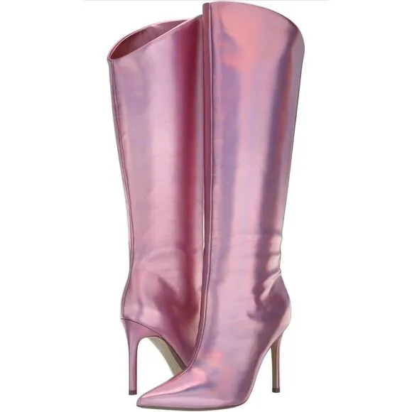 Steve Madden Sarina Boots US 8. Pink Iridescent Pointed-Toe Sabrina carpenter