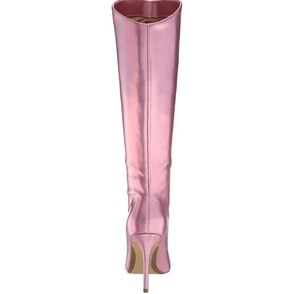 Steve Madden Sarina Boots US 8. Pink Iridescent Pointed-Toe Sabrina carpenter