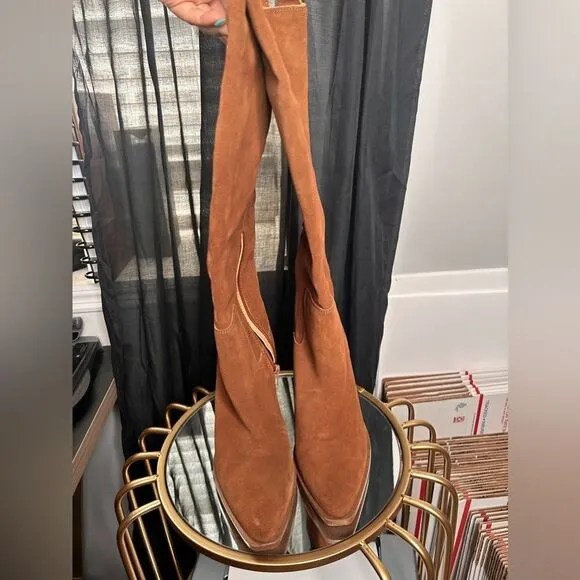 Steve Madden Seven Suede Knee high Western Boot NEW