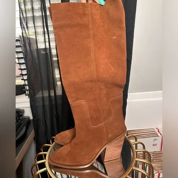 Steve Madden Seven Suede Knee high Western Boot NEW
