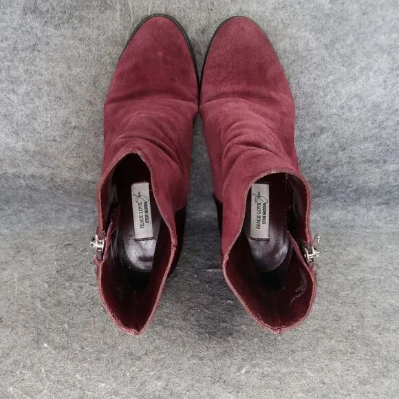 Steve Madden Shoes Womens 7 Booties Leather Cow Hair Fur Tstudio Block Heel Zip
