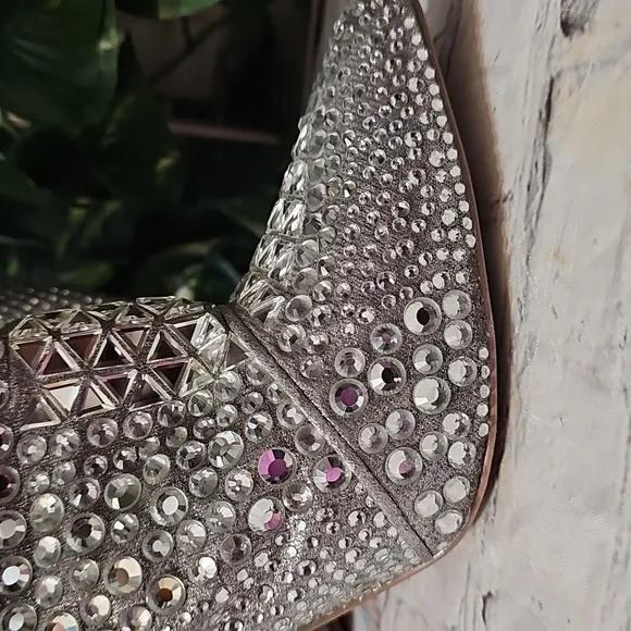 Steve Madden Silver Rhinestone Embellished Women's Boots 8.5