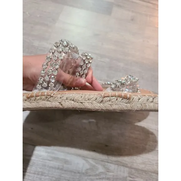 Steve Madden size 8.5 women's Zendaya silver espadrille style sandals