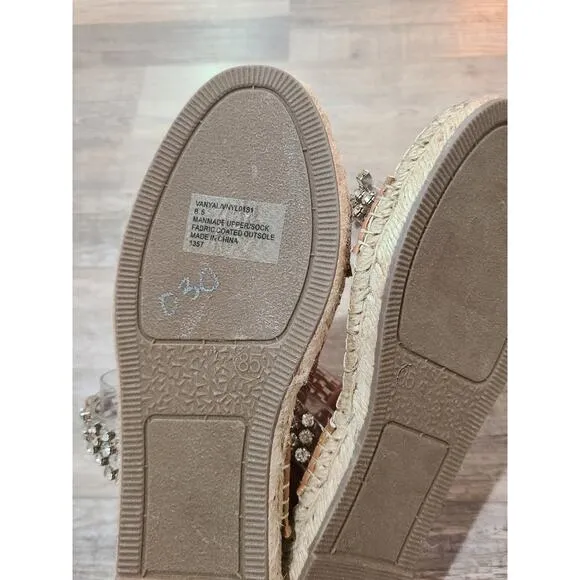 Steve Madden size 8.5 women's Zendaya silver espadrille style sandals