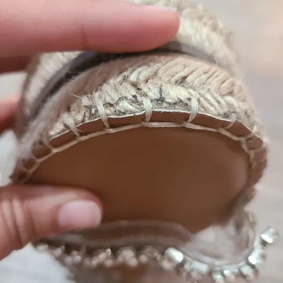 Steve Madden size 8.5 women's Zendaya silver espadrille style sandals