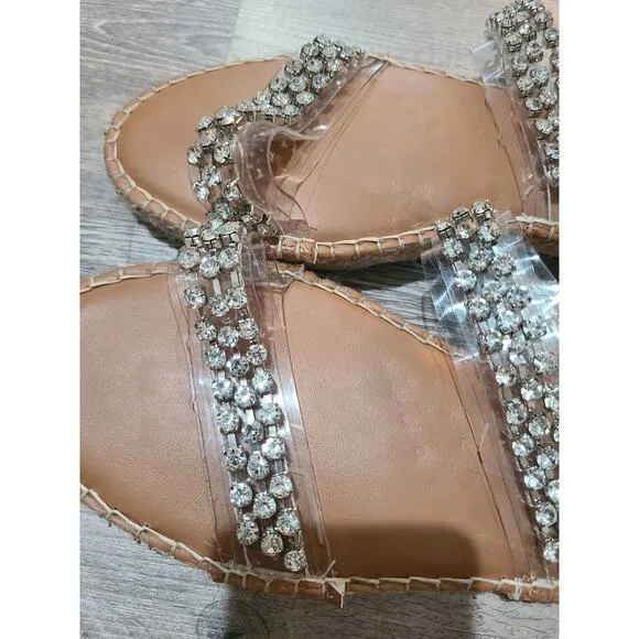 Steve Madden size 8.5 women's Zendaya silver espadrille style sandals
