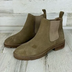 Steve Madden tan suede womens 6 pull on ankle boots new low heel new boho