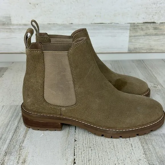 Steve Madden tan suede womens 6 pull on ankle boots new low heel new boho