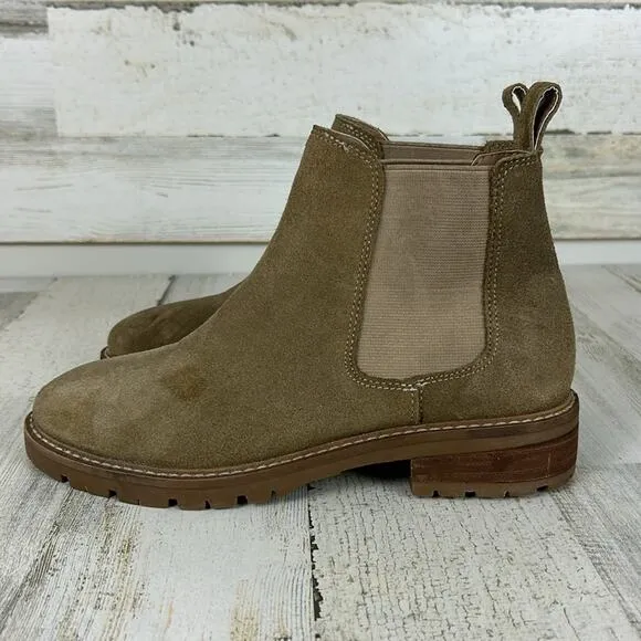 Steve Madden tan suede womens 6 pull on ankle boots new low heel new boho