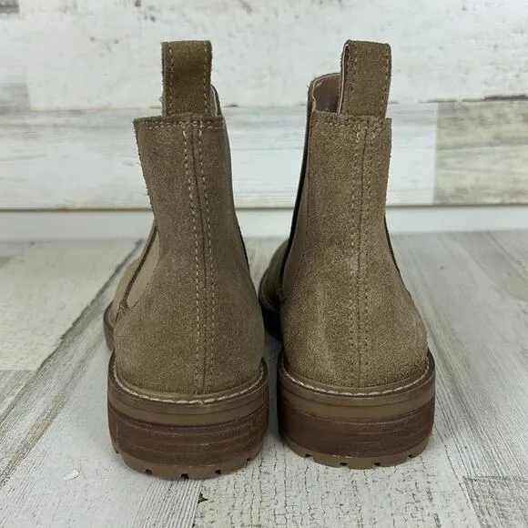 Steve Madden tan suede womens 6 pull on ankle boots new low heel new boho