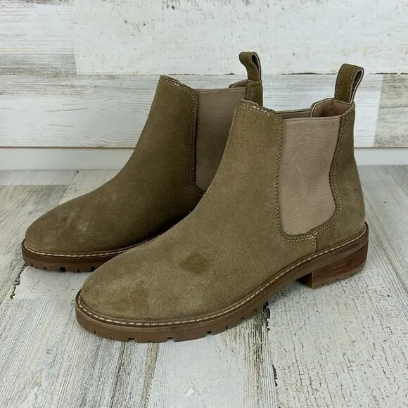 Steve Madden tan suede womens 6 pull on ankle boots new low heel new boho