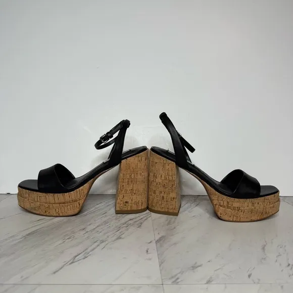 Steve Madden Warped Cork Platform Heeled Sandal 9M