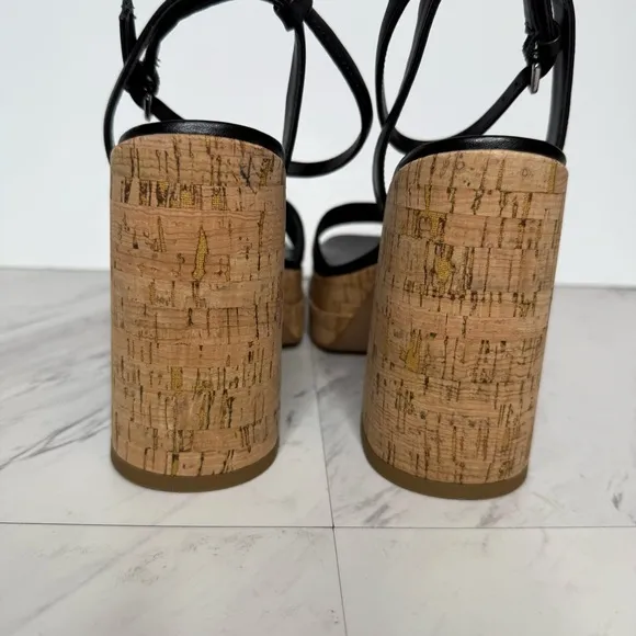 Steve Madden Warped Cork Platform Heeled Sandal 9M