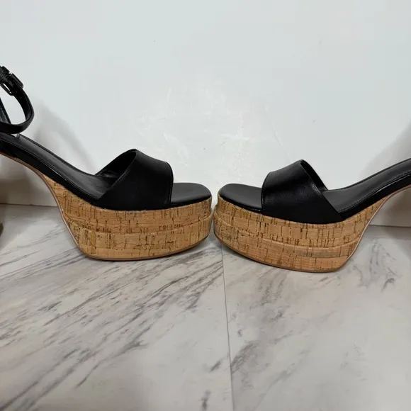 Steve Madden Warped Cork Platform Heeled Sandal 9M