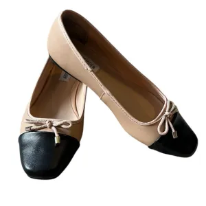 Steve Madden Women's Black and Tan Ballet Flats