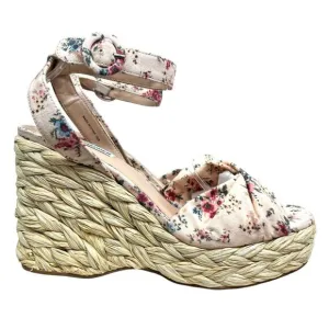 Steve Madden Womens Espadrille Wedge Sandals Poloma Floral Ankle Strap‎ Sz 10M
