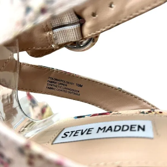 Steve Madden Womens Espadrille Wedge Sandals Poloma Floral Ankle Strap‎ Sz 10M