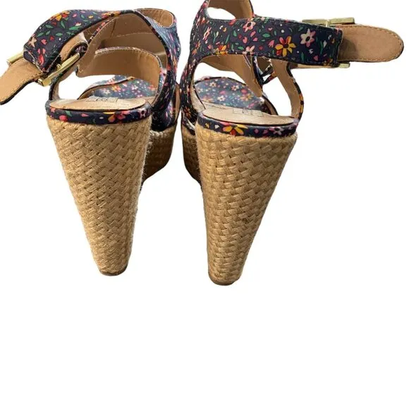Steve Madden Women's Jenny Floral Espadrille Platform Wedge Sandals Size 7.5