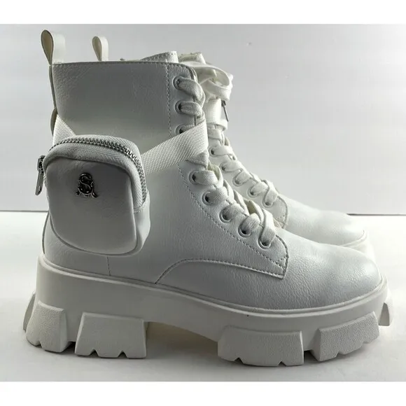 Steve Madden Women's Thora-P Lace up Lug Sole Combat Boot Size 9.5