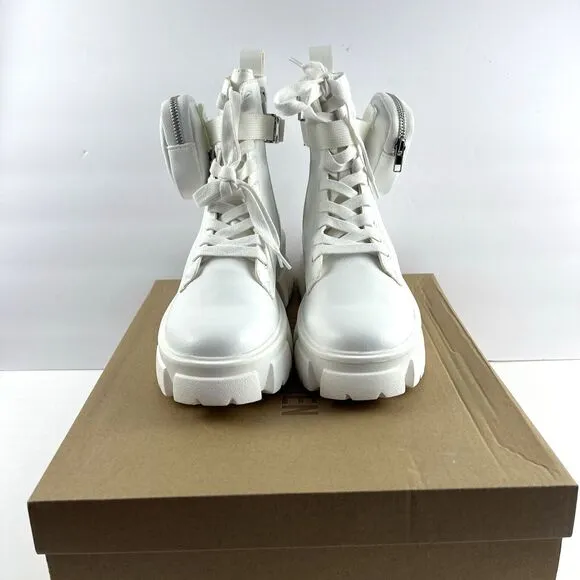 Steve Madden Women's Thora-P Lace up Lug Sole Combat Boot Size 9.5