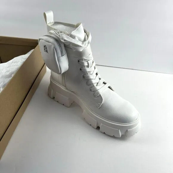 Steve Madden Women's Thora-P Lace up Lug Sole Combat Boot Size 9.5