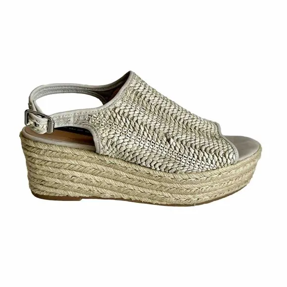 Steven Steve Madden Courage Espadrille Sandals Women’s 9.5‎ Peep Open Toe Taupe