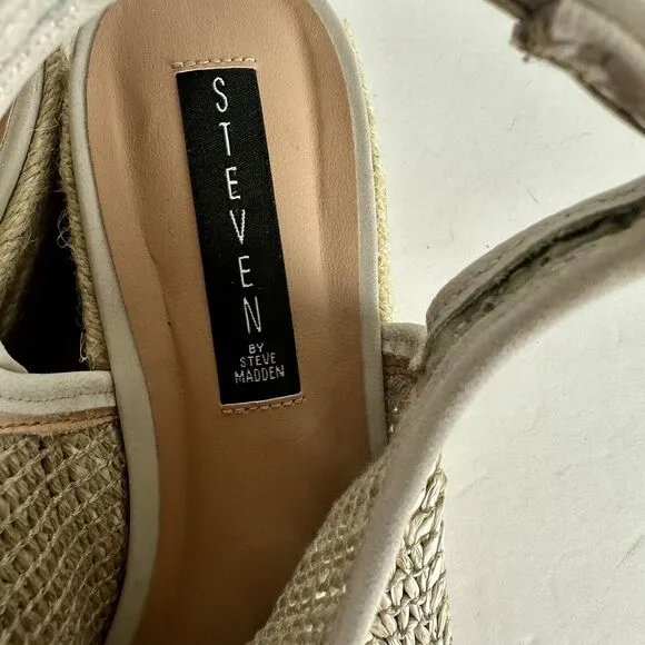 Steven Steve Madden Courage Espadrille Sandals Women’s 9.5‎ Peep Open Toe Taupe