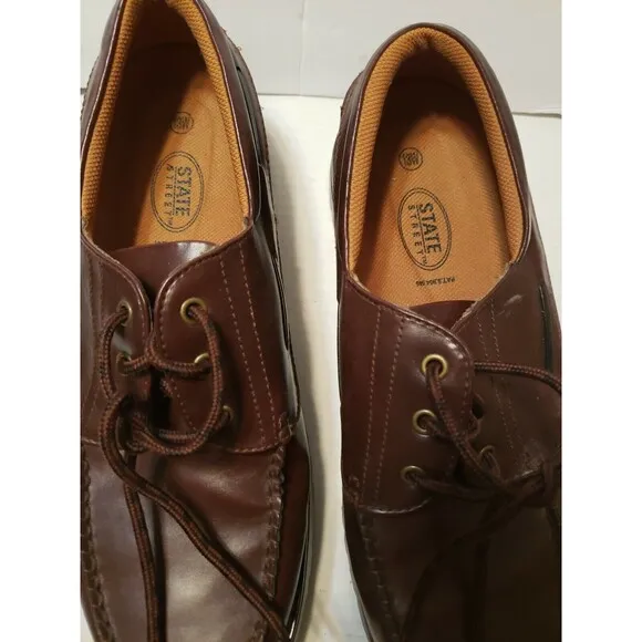 Street State Men's Dark Brown Dress Shoes Lace-Up Oxfords Size 13w