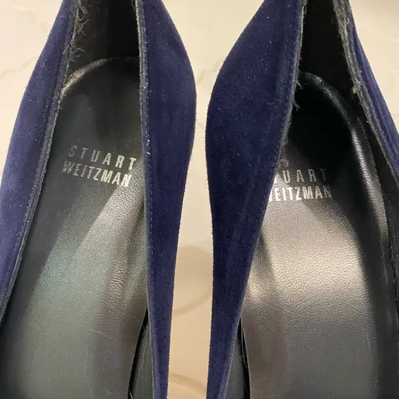 Stuart Weitzman 11M suede platform peep toe pumps - worn once!!!