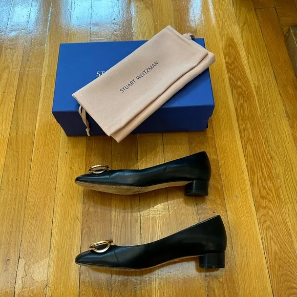 Stuart Weitzman Anicia 25 black leather shoes size 8