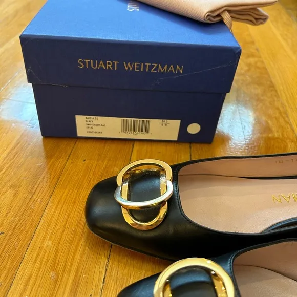 Stuart Weitzman Anicia 25 black leather shoes size 8