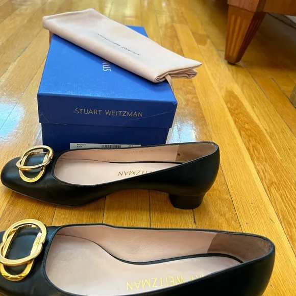 Stuart Weitzman Anicia 25 black leather shoes size 8