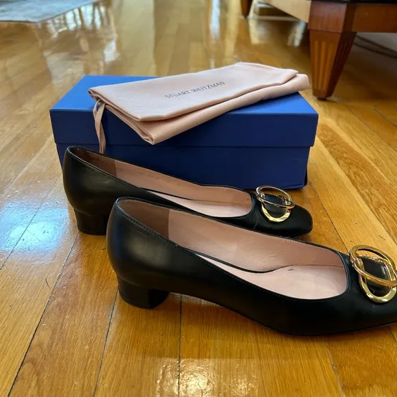 Stuart Weitzman Anicia 25 black leather shoes size 8